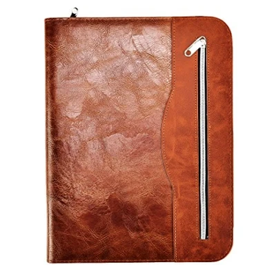 Image of Arpan Soft Touch Conference Folder Portfolio A4 with Calculator &amp; Pad Chocolate Brown