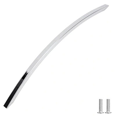 Image of Decoranddecor Slimline Kitchen Door Handles Cabinet Pulls Sleek Design Smooth Lines 288mm Polished Chrome