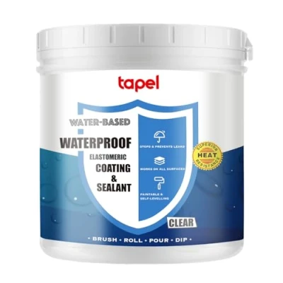 Image of Tapel Liquid Rubber Waterproof Sealant Clear 1kg for 2m² (Single Coat) Invisible Agent Transparent Repairing Leak Adhesive Indoor &amp; Outdoor Coating