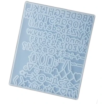 Image of Flexible Small Silicone Mold Unique Resin Craft Moulds Letter and Number Shape Easy Molds Texture