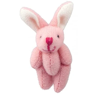 Image of Melody Jane Dolls House Pink Bunny Cuddly Toy Large Teddy Miniature Nursery Shop Accessory