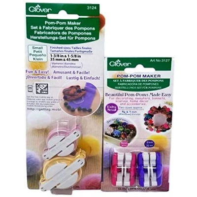 Image of Clover Pom Maker Set Includes 4 Different Sizes! (Extra Small and Sizes)