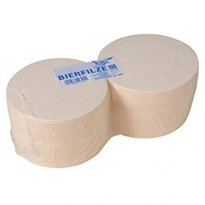 Image of folia 2325 Blank Beer Felt Round Diameter 107 mm, White