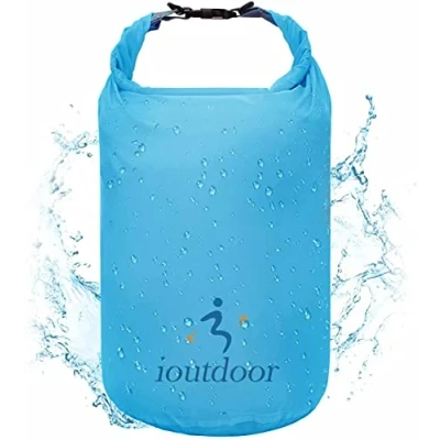 Image of ioutdoor Waterproof Dry Bags Lightweight 2L/5L/10L/20L Keep Clean, Compression Sacks Small Large for Kayaking, Hiking, Swimming, Camping, Canoeing, Boating, Fishing (Blue, 20L)