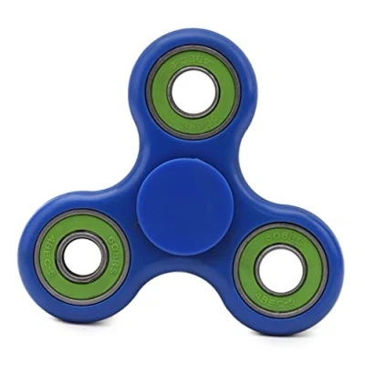 Image of Toyland® Fidget Hand Spinner Stress and Anxiety Relief Assorted Colours (Dark Blue &amp; Green Rings)