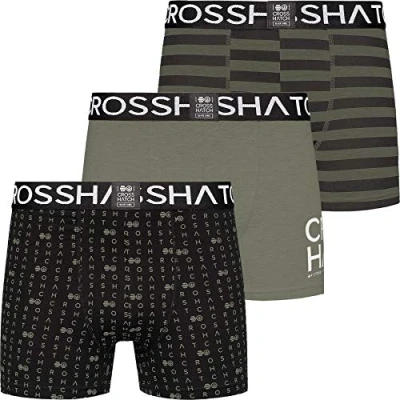 Image of Crosshatch Men&#039;s Czapla Boxer Shorts, Deep Lichen Green Headline, S
