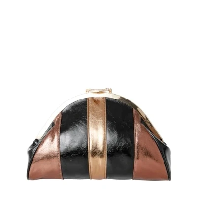 Image of Joe Browns Women&#039;s Vintage Metallic PU Half Moon Clutch Bag, Black Multi