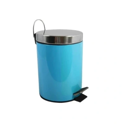 Image of MSV 5 Litre Polypropylene Inox Metal Step Bin, Blue