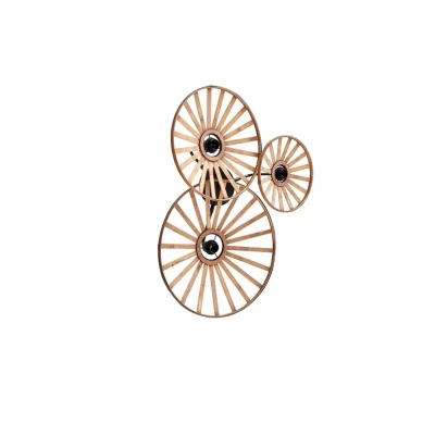 Image of Lindby wall light Evandor, natural colour, bamboo, 3 bulb, E27