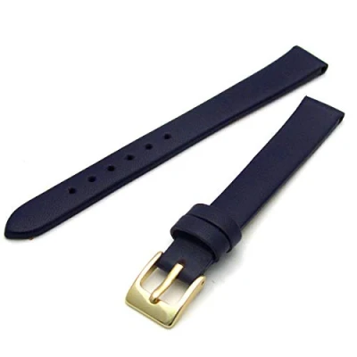 Image of Women&#039;s Fine Calf Leather Watch Strap Band 14mm Vibrant Purple with Gilt (Gold Colour) Buckle W113/14
