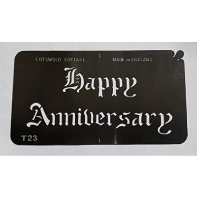 Image of Stainless Steel H27 Happy Anniversary Cake Decorating/Card Making Stencil