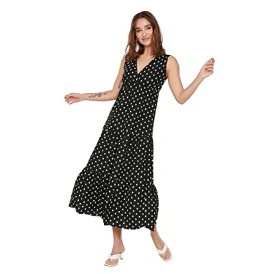 Image of Trendyol FeMan Maxi A line Regular fit Knit Dress Black