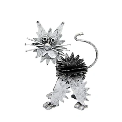 Image of Fabulous Felines Metal Cat Ornaments For The Home and Living Room Gifts Lovers &amp; Women Art Desk Decor Animal Set Office Decorations