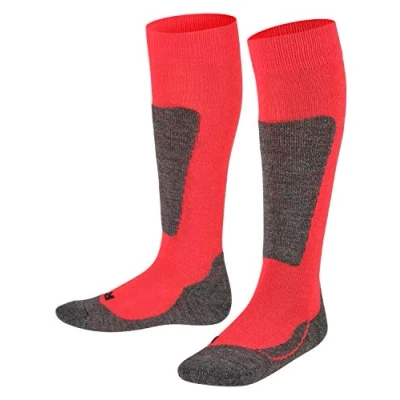 Image of Boys and Girls 1 Pair Falke Active Ski Knee High Wool Blend Socks Fire 12 2.5 Kids (7 11 Years)