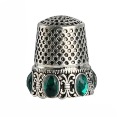 Image of Vintage Sewing Thimble，Tailor DIY Craft Tools Accessories，Metal Thimble Finger Protector, Thimbles for Hand (Silver)