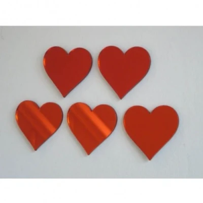 Image of Super Cool Creations Pack of 10 x Red Heart Mirror 4cm