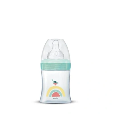 Image of Dodie Biberon Initiation + Transparent Valentin Lagoon Col Large 150ml