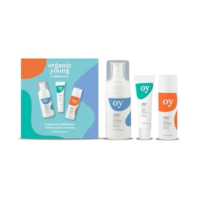 Image of Green People Teen Skincare Set Skin Care for Teenage Boys and Girls Face Wash, Serum &amp; Moisturiser Spots Blemishes Sets Teenagers Tween Cruelty Free Vegan
