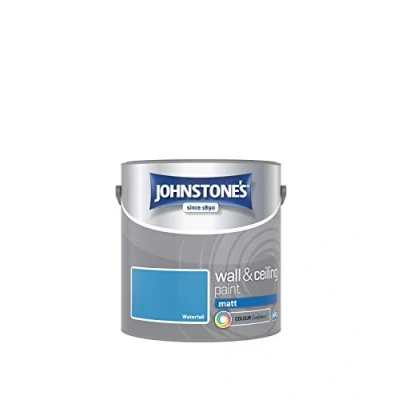Image of Johnstone&#039;s Wall &amp; Ceiling Paint Waterfall Matt Finish Emulsion Fantastic Coverage Easy to Apply Dry in 1 2 Hours 12m2 per Litre 2.5L