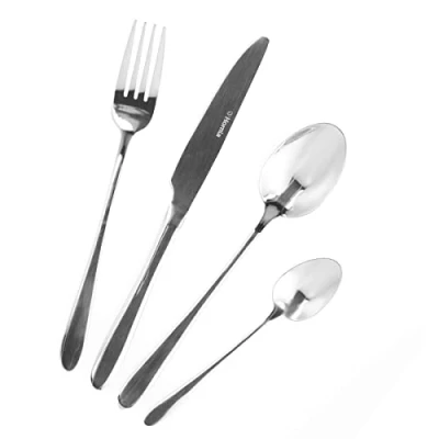 Image of HOMLA Abele Cutlery Set for Four People, 16 Piece Set, Knife, Fork, Tablespoon, Teaspoon, Stainless Steel, Silver