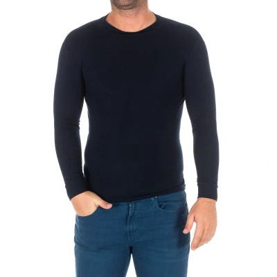 Image of Kisses&amp;Love Mens Long sleeved T shirt with half high collar 1625 H man Blue Size X Large