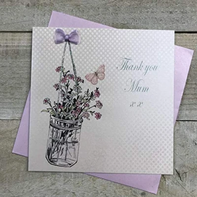 Image of WHITE COTTON CARDS Thank You Mum xx Handmade Mother&#039;s Day Card, MP16