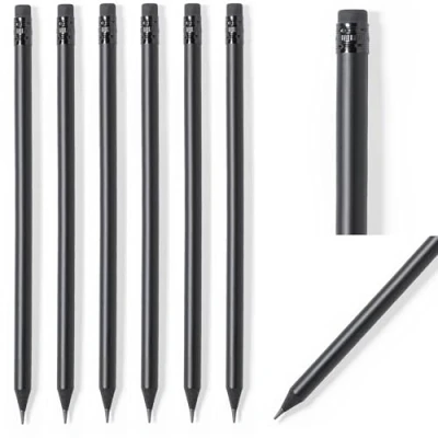 Image of noTrash2003 5 to 100 pieces matte Black pencils wooden with eraser Edition HB, presharpened, 19 cm length economy pack sustainable (modern, 100, pieces)