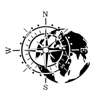Image of Compass Sticker Rose Wind Navigation for Outdoor and Indoor (RP28) (9 cm)