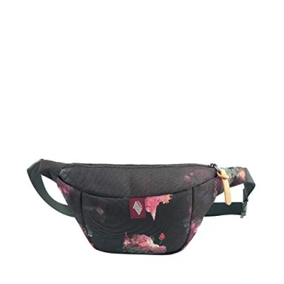 Image of Hip Bag, Stylische Brusttasche, Gürteltasche mit 2 Fächern, Travel Pack, Heritage Umhängtasche, Festival Hüfttasche, Bauchtasche, 25 x 14 8cm, Black Rose