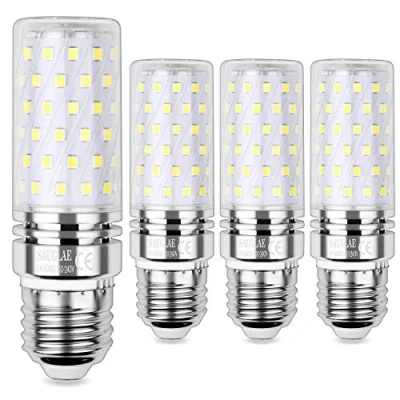 Image of SAUGLAE LED Corn Bulbs 15W, 120W Incandescent Equivalent, 6000K Daylight White, 1700Lm, E27 Large Edison Screw Light Bulbs, Pack of 4