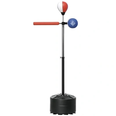 Image of SPORTNOW Free Standing Speed Bag, Height Adjustable Boxing Punching Bag with Stand, Reflex Bar, Pad and Suction Cup Base for Adults &amp; Teenagers, Multicolour