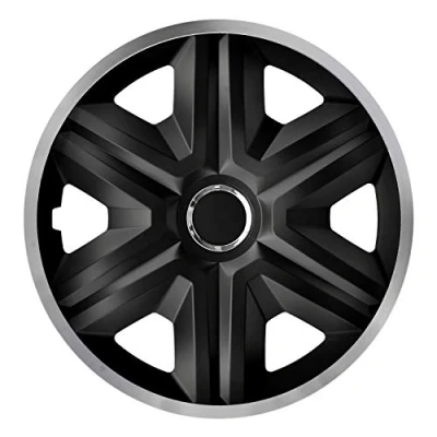 Image of NRM Fast Lux 4 x Universal Wheel Trims Car Set of (Black/Silver, 14 Inches)