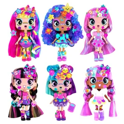 Image of John Adams Decora Girlz Sticker &#039;n&#039; Style 5&quot; Collectible Assorted Fashion Dolls (one supplied) Doll features 44 colourful accessories! &amp; Accessories Ages 4+