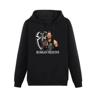 Image of AuduE Roman Reigns Graphic Hoodie Printed Hoody Fashion Sweatershirt For Men Size XXL Black