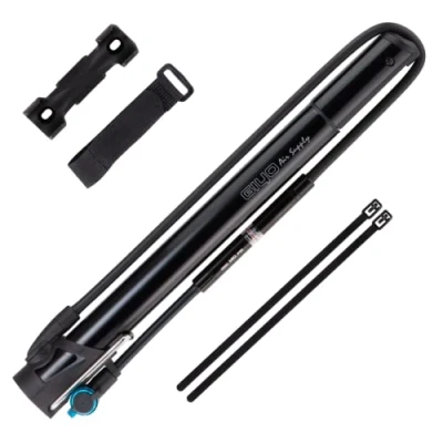Image of GIYO Bike Frame Floor Pump Compact &amp; Durable, Fast Tire Inflation for Road MTB Presta/Schrader, Max 140 psi Small with Gauge (GM631)