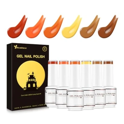 Image of Nicedeco Gel Nail Polish Set, UV/LED Soak Off Art Manicure Pedicure, Salon &amp; Home Use Long Lasting Easy to Apply 6pcs x 8ml Kit24