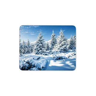Image of Destination Vinyl ltd Cool Snowy Trees Mouse Mat Pad Ski Snowboard PC Computer #8551
