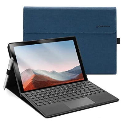 Image of Omnpak Case for Microsoft Surface Pro 7 Plus /7/6 /5/4 with Stylus Holder, Multiple Angle Polyester Slim Lightweight Cover, Compatible Type Cover Keyboard (Not Include Keyboard)