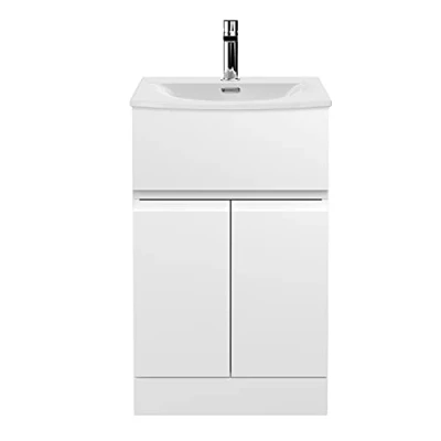 Image of Urban Floor Standing Vanity Unit with Basin 4 Satin White 500mm Wide Hudson Reed