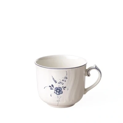 Image of Villeroy &amp; Boch Old Luxembourg Coffee Mug, 290 ml, Height: 8.8 cm, Premium Porcelain, White/Blue