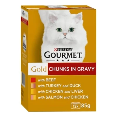 Image of Purina Gourmet Gold Cat Food Gravy Collection, 12 x 85 g Pack of 4