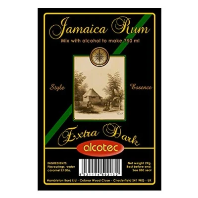 Image of Alcotec Essences Jamaica Extra Dark Rum 29g Flavours 750ml of Vodka or Moonshine