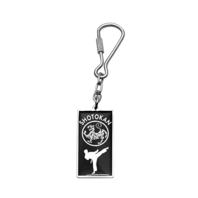Image of Playwell Martial Arts Key Rings Shotokan Tiger Karate Black Chain