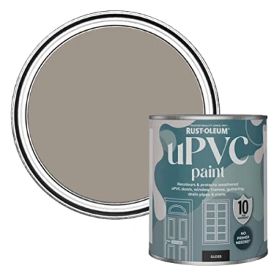 Image of Rust Oleum Brown uPVC Door and Window Paint In Gloss Finish Whipped Truffle 750ml
