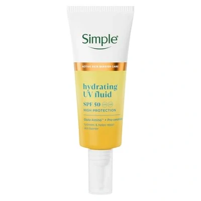 Image of Simple Hydrating UVA/UVB high sun protection UV Fluid SPF 50 helps protect the skin barrier and visibly reduces dark spots 40 ml