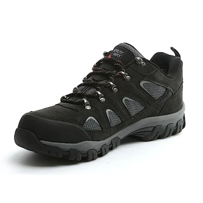 Image of Sprayway Mens Mull Low Wicking Suede Lace Up Walking Shoes Black