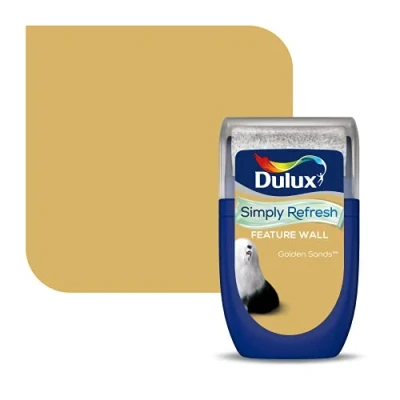 Image of Dulux Simply Refresh Feature Wall Matt Emulsion Paint Golden Sands 30ML, Tester, 5569264