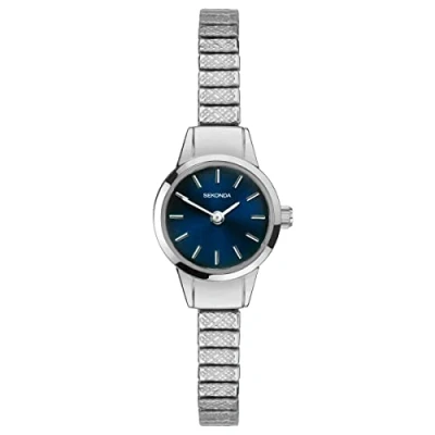 Image of Sekonda Ladies Analogue Quartz Watch with Blue Dial and Silver Expander Bracelet 40369