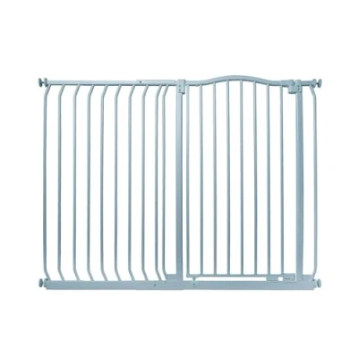 Image of Safetots Extra Tall Curved Top Safety Gate, 125cm 134cm, Matt Grey, 100cm in Height, Pressure Fit Stair Baby Gate for Doors Hallways and Spaces, Barrier, Easy Installation