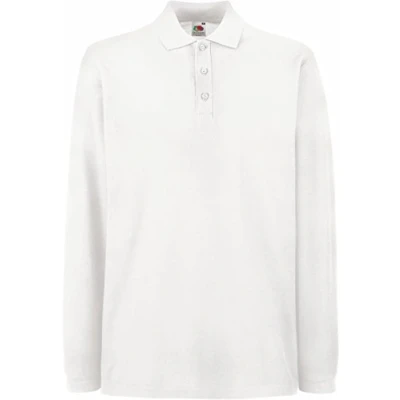 Image of Fruit of The Loom Premium Long Sleeve Polo White 3XL